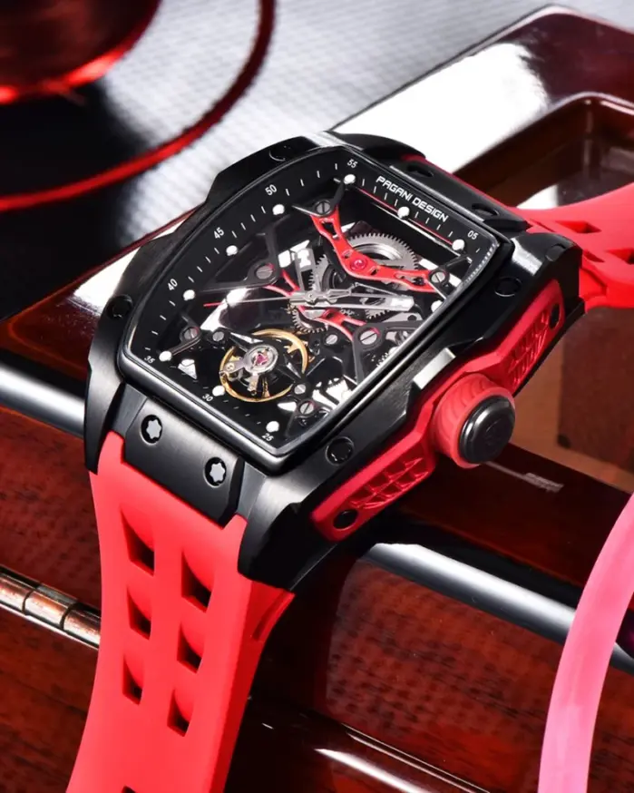 PAGANI DESIGN 42MM nueva moda espalda hueca movimiento transparente reloj de lujo para hombres cristal de zafiro relojes automáticos para hombres 2