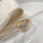 Kinel nueva tendencia brillante Rosa flor pendientes conjuntos de anillos para mujer 585 oro con Color plata étnico Vintage conjuntos de joyería de boda 4