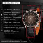 PAGANI DESIGN PD1790 reloj mecánico automático para hombre 10Bar resistente al agua cristal de zafiro reloj de pulsera de cuero de ocio de moda para hombre 2