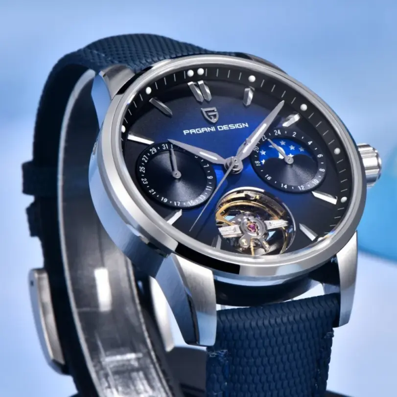 Reloj Mecánico Automático de Lujo Pagani Design PD-YS021, 41MM, para Hombre, Acero Inoxidable, Resistente al Agua 100m 3