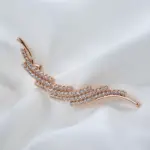 Kinel fino-broche de oro rosa 585 para mujer, joyería de boda creativa, única, hueca, circón Natural, 2022 3