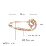 Kinel fino-broche de oro rosa 585 para mujer, joyería creativa de boda, único, hueco, de circón Natural, 2022 2