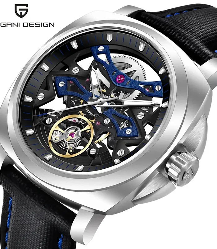 Reloj Mecánico Automático PAGANI DESIGN YS017 para Hombre, Esfera Creativa con Tourbillon, Cristal de Zafiro, Resistente al Agua 100M 1