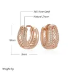 Kinel-pendientes de aro de Color oro rosa 585, diseño hueco étnico, accesorios de circón Natural, joyería fina diaria, regalos 2