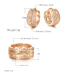 Kinel-conjunto de joyas para mujer, aretes, anillo de oro rosa 585, doble fila, Micro cera con incrustaciones de circonita Natural, joyería Vintage de boda 2 Kinel-conjunto de joyas para mujer, aretes, anillo de oro rosa 585, doble fila, Micro cera con incrustaciones de circonita Natural, joyería Vintage de boda 2