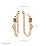 Kinel-pendientes largos de oro rosa 585 para niña, aretes de circón Natural, joyería de lujo, accesorios de temperamento, 2022 2