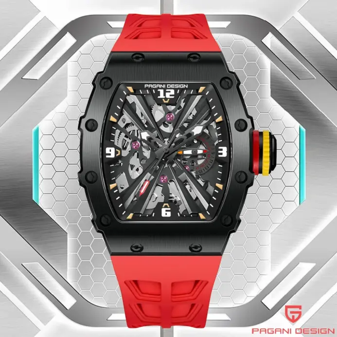 PAGANI DESIGN 42 MM reloj de cuarzo esqueleto para hombre Japón VH65 cristal de zafiro acero inoxidable 50M relojes de pulsera impermeables PD1738 nuevo 2