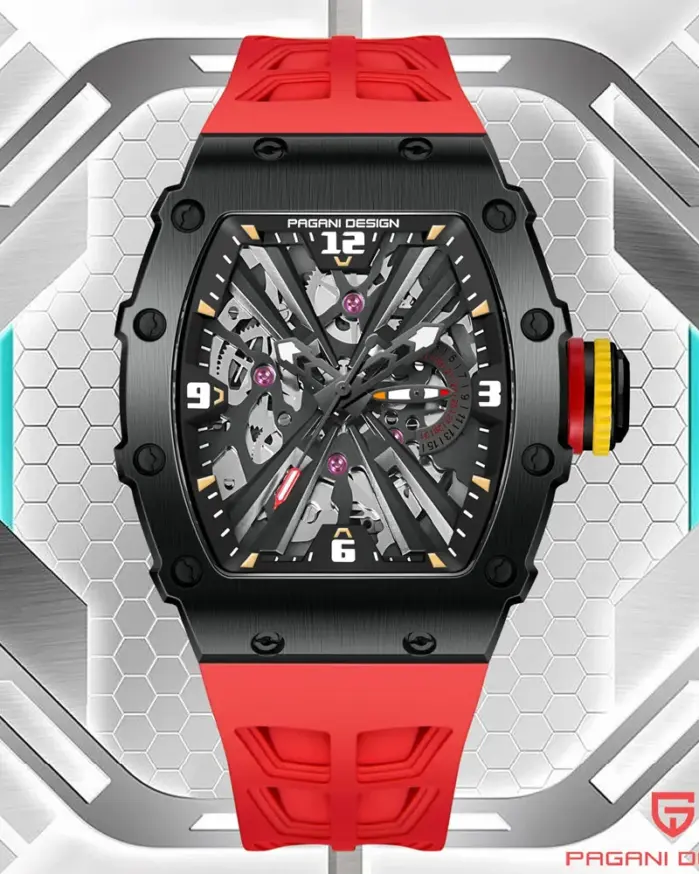 PAGANI DESIGN 42 MM reloj de cuarzo esqueleto para hombre Japón VH65 cristal de zafiro acero inoxidable 50M relojes de pulsera impermeables PD1738 nuevo 2