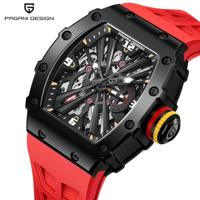 PAGANI DESIGN 42 MM reloj de cuarzo esqueleto para hombre Japón VH65 cristal de zafiro acero inoxidable 50M relojes de pulsera impermeables PD1738 nuevo 1