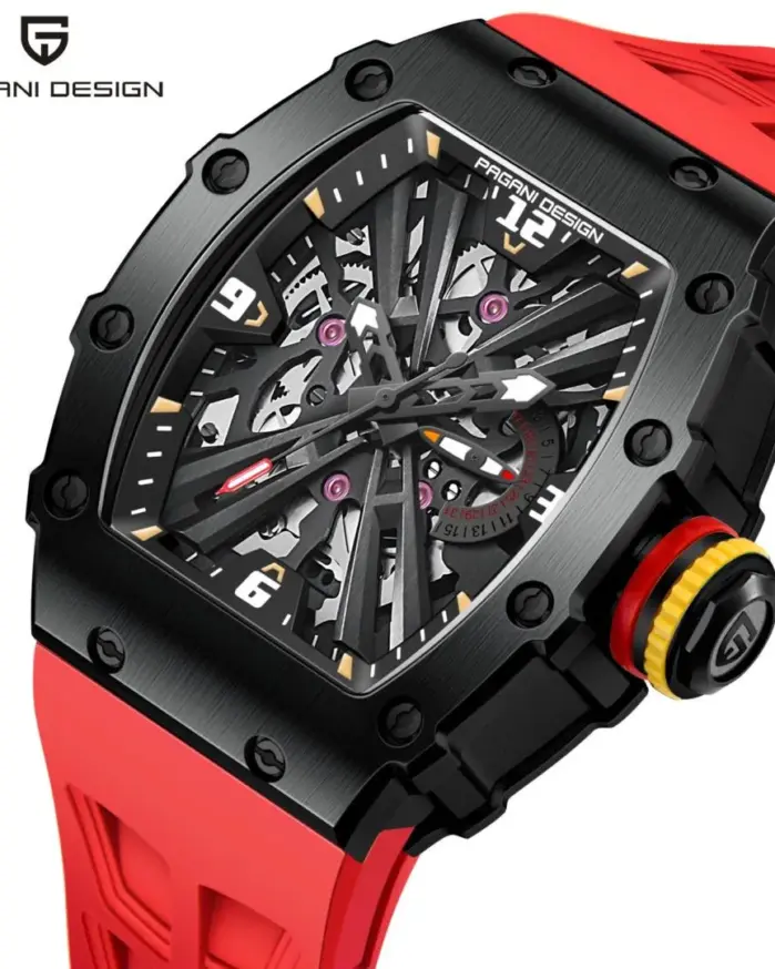 PAGANI DESIGN 42 MM reloj de cuarzo esqueleto para hombre Japón VH65 cristal de zafiro acero inoxidable 50M relojes de pulsera impermeables PD1738 nuevo 1