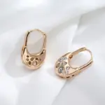 Pendientes Kinel, joyería de moda 2022, pendientes colgantes geométricos de circón Natural a la moda para mujer, joyería fina de Color oro rosa 585 3
