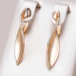 Kinel Trend 585 pendientes de gota brillantes de Color oro rosa para mujer moda creativa circón Natural joyería diaria romántica única 1