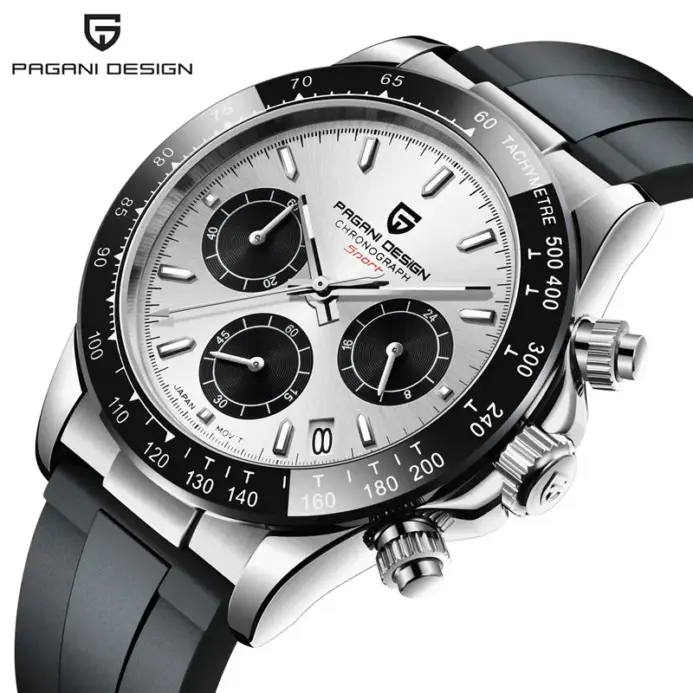 Reloj cronógrafo de piloto militar PAGANI DESIGN para hombre, resistente al agua, relojes de cuarzo VK63 de lujo con zafiro, relojes masculinos 1