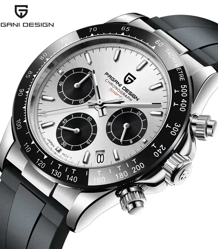 Reloj cronógrafo de piloto militar PAGANI DESIGN para hombre, resistente al agua, relojes de cuarzo VK63 de lujo con zafiro, relojes masculinos 1