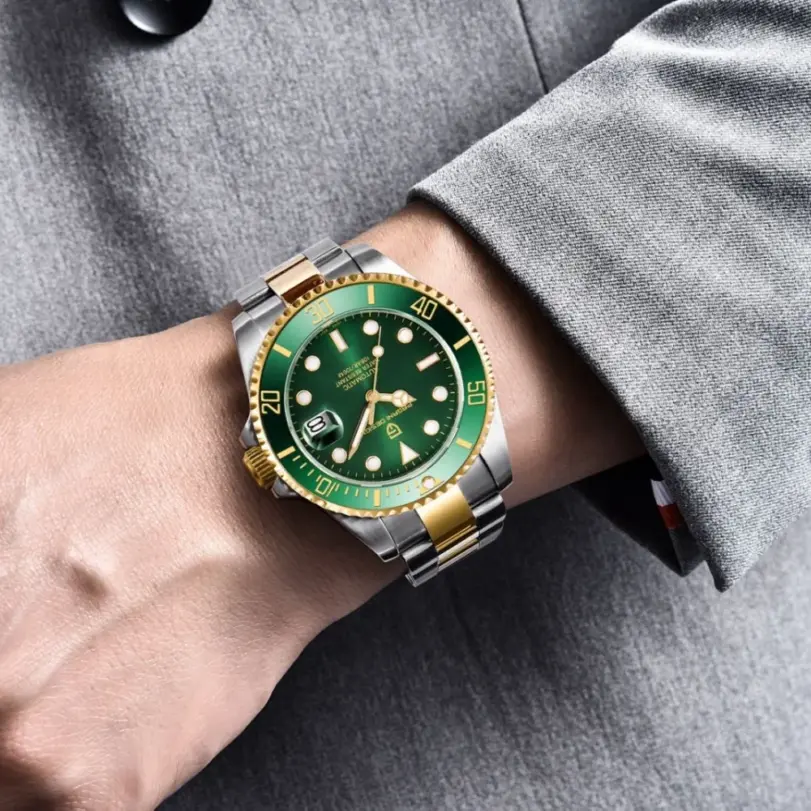 Reloj Automático para Hombre PAGANI Design PD1639, Esfera de 43 mm, Bisel de Cerámica, NH35A / MIYOTA 8215, Reloj de Pulsera Mecánico de Zafiro, Resistente al Agua 5