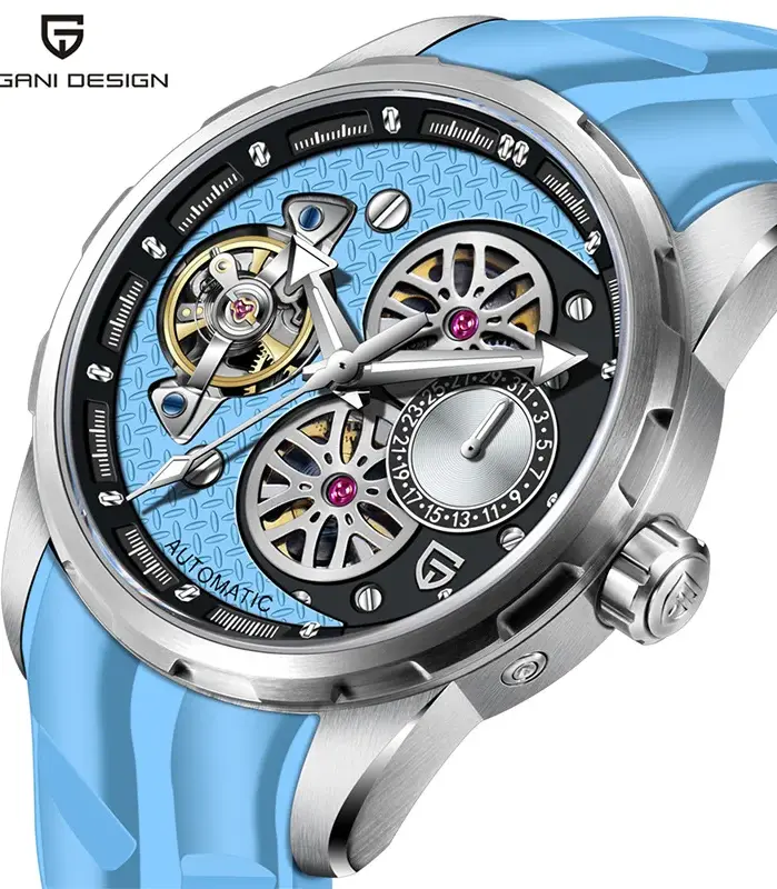 PAGANI DESIGN PD-YS022 Reloj mecánico para hombre Tourbillon Reloj de pulsera esqueleto para hombre Correa de caucho de flúor Relojes automáticos 1
