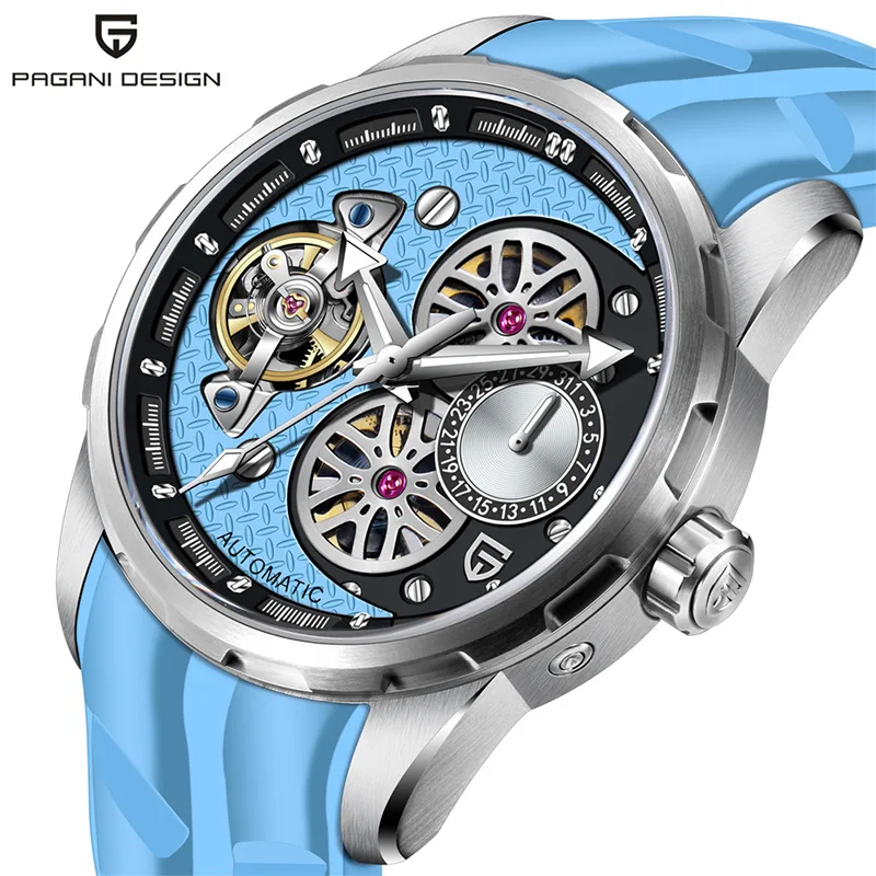 PAGANI DESIGN PD-YS022 Reloj mecánico para hombre Tourbillon Reloj de pulsera esqueleto para hombre Correa de caucho de flúor Relojes automáticos 1 PAGANI DESIGN PD-YS022 Reloj mecánico para hombre Tourbillon Reloj de pulsera esqueleto para hombre Correa de caucho de flúor Relojes automáticos 1