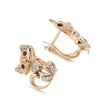 Kinel, nuevos pendientes de gato bonitos de oro rosa 585 para mujer, Micro incrustaciones de cera, pendiente de circón Natural, joyería de moda para fiesta de cumpleaños para niña 5