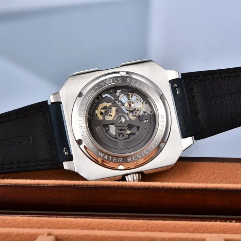 Reloj PAGANI DESIGN para hombre, relojes mecánicos automáticos huecos cuadrados de acero inoxidable para hombre, relojes de pulsera con espejo de zafiro para hombre 3