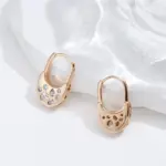 Pendientes Kinel, joyería de moda 2022, pendientes colgantes geométricos de circón Natural a la moda para mujer, joyería fina de Color oro rosa 585 6