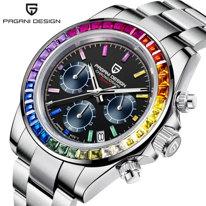 Reloj Cronógrafo PAGANI DESIGN para Hombre, Marca de Lujo, Cristal de Zafiro, Bisel de Cerámica VK63, Relojes de Cuarzo, Relojes Masculinos 1