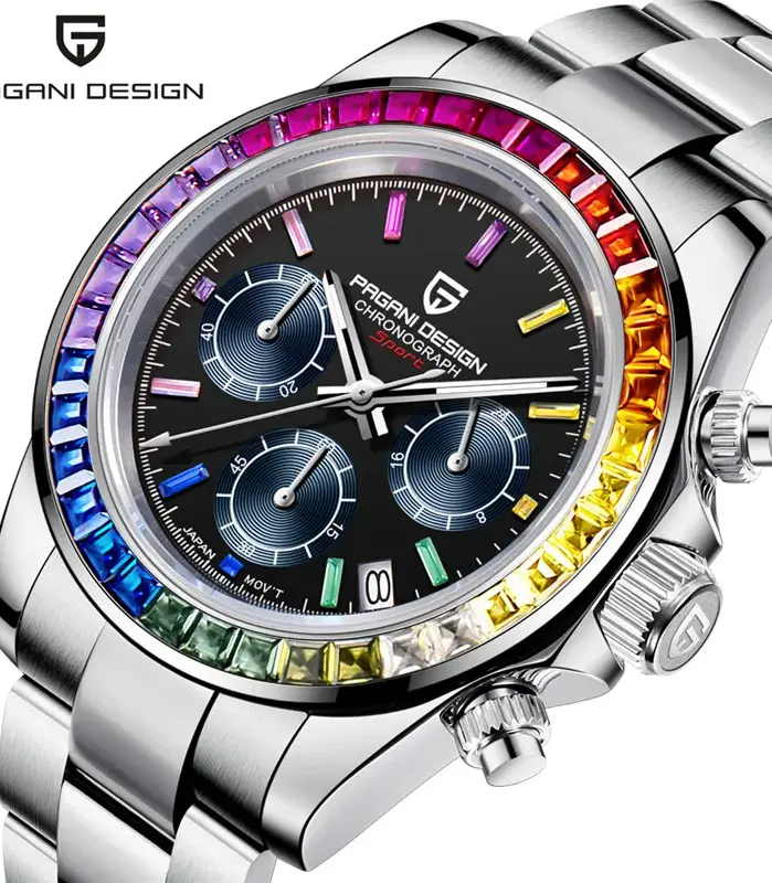 Reloj Cronógrafo PAGANI DESIGN para Hombre, Marca de Lujo, Cristal de Zafiro, Bisel de Cerámica VK63, Relojes de Cuarzo, Relojes Masculinos 1