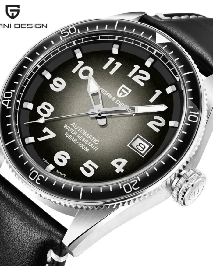 PAGANI DESIGN PD-1649 reloj mecánico automático para hombre Japón NH35A Movt correa de cuero 10Bar reloj de pulsera de lujo resistente al agua para hombre 1