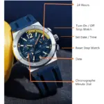 Reloj cronógrafo Carnival Military Pilot para hombre, relojes de cuarzo VK63 de lujo con zafiro, relojes masculinos de silicona, reloj2026 3