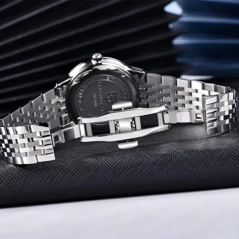 Pagani Design 40mm reloj de cuarzo multifuncional para hombre Japón Movt fase lunar 100m relojes de pulsera de cristal de zafiro impermeables para hombre 5