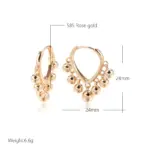 Kinel nuevos pendientes de borla de bola brillante para mujer moda 585 pendientes colgantes de Color oro rosa joyería diaria moderna para fiesta de boda 2
