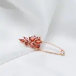 Kinel-broche fino de oro rosa 585 para mujer, joyería creativa de moda para boda, ojal de circón Natural rojo único, novedad de 2022 5