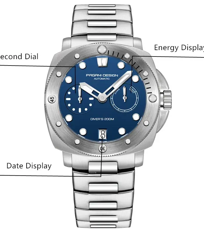 Relojes Automáticos PAGANI DESIGN para Hombre, Reloj Mecánico de Zafiro, Resistente al Agua 200M, Reloj de Lujo de Marca, Montre Homme, Reloj Hombre 2