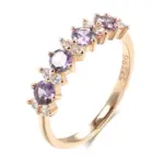 Anillo de circón Natural púrpura brillante para mujer, Color oro rosa 585, banda de boda redonda a juego, joyería fina diaria 6 Anillo de circón Natural púrpura brillante para mujer, Color oro rosa 585, banda de boda redonda a juego, joyería fina diaria 6
