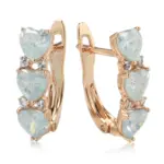 Kinel-pendientes de circonita Natural para mujer, aretes sexys de Color oro rosa, flor inusual, joyería exagerada para fiesta, 585 6