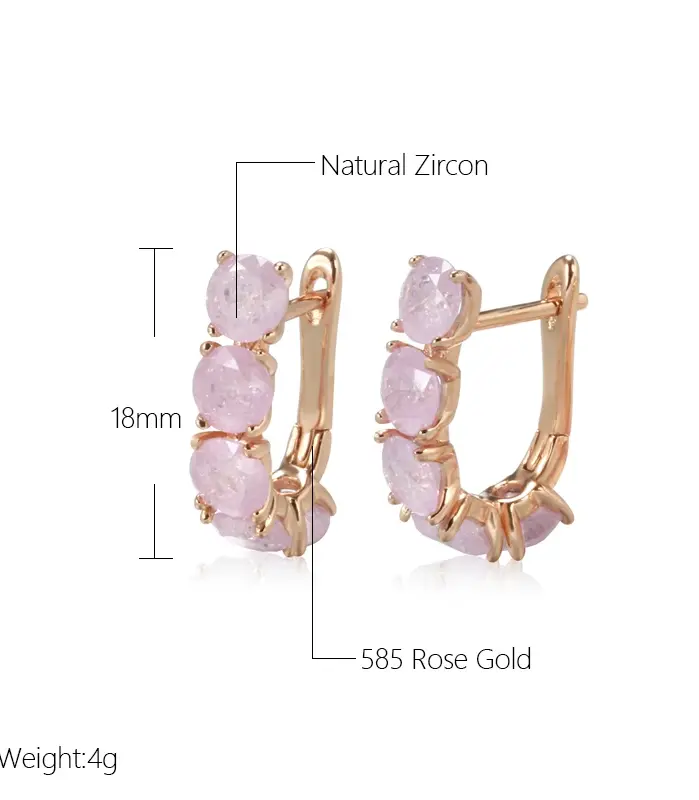 Kinel, nuevos pendientes colgantes de circonita de corte redondo Esmeralda para mujer, circonita Natural de lujo con pendientes de oro rosa 585, joyería de boda 2