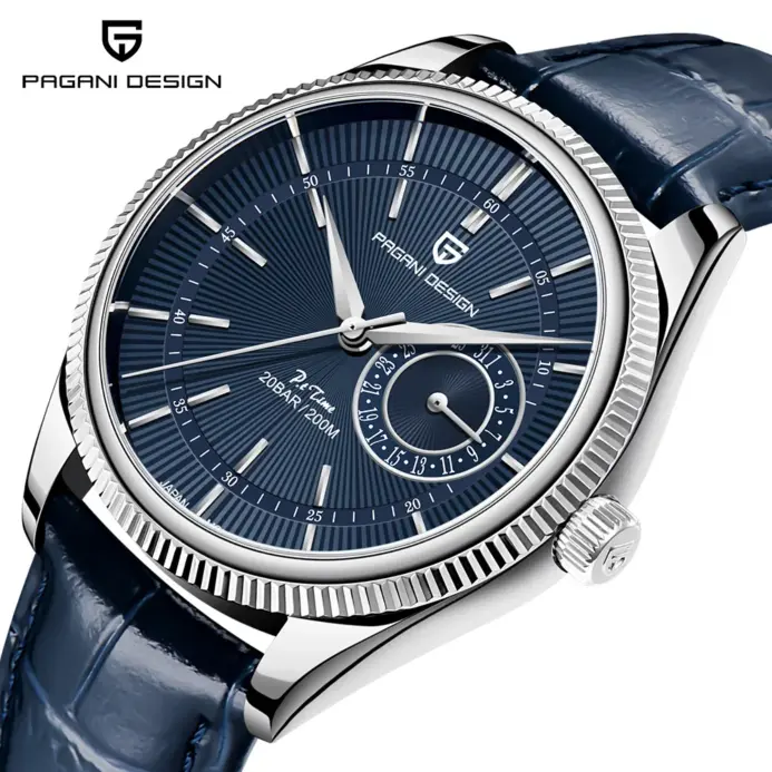 Reloj de Cuarzo para Hombre PAGANI Design PD1689, Movimiento Japonés VH65, Cristal de Zafiro, Correa de Cuero, Resistente al Agua 20 Bar, Reloj de Pulsera para Hombre 1