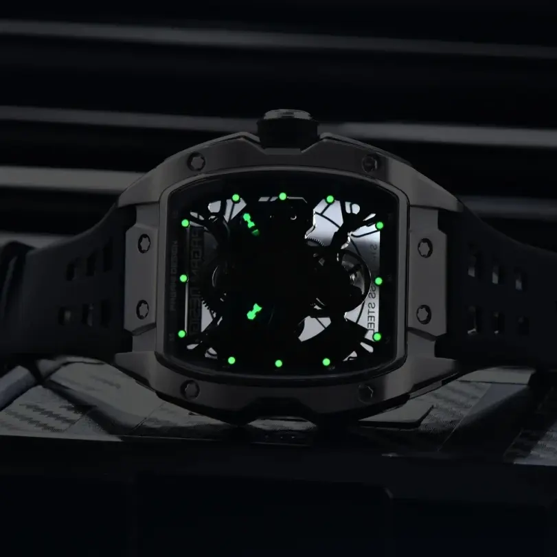 PAGANI DESIGN-relojes mecánicos con esqueleto hueco para hombre, 42MM, cristal de zafiro de lujo, automático, resistente al agua hasta 50M 4