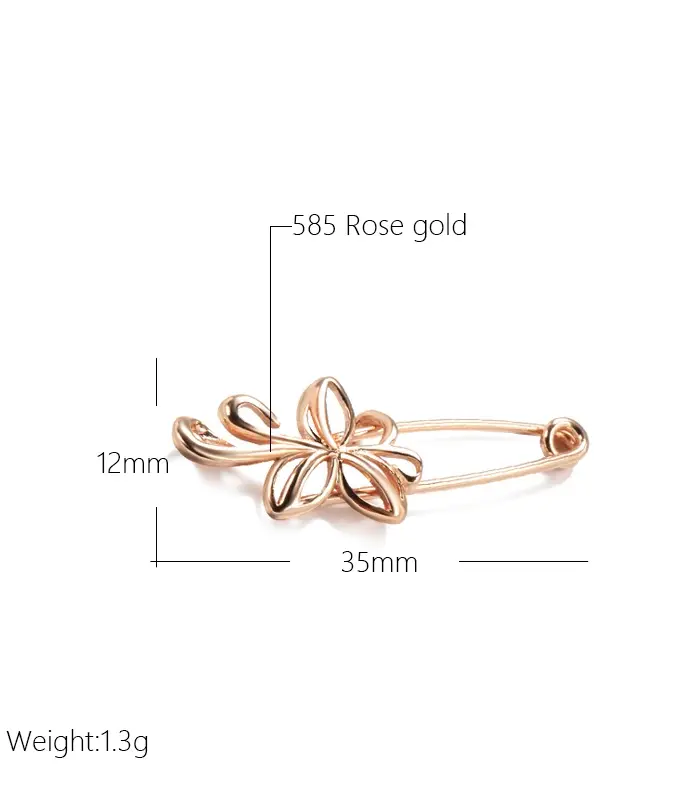 Kinel-broche de oro rosa para mujer, joyería de boda, único, creativo, moderno, de Metal hueco, 585 2