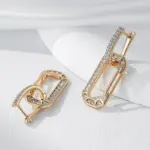 Kinel moda 585 pendientes de gota cuadrados de Color oro rosa para mujer accesorios de circón Natural blanco completo joyería fina diaria 4