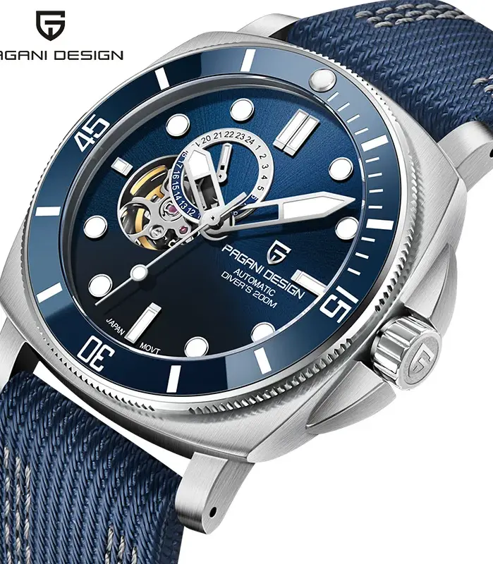 Reloj Automático PAGANI DESIGN para hombre Japón TMI NH39 Tourbillon esqueleto cristal de zafiro reloj de pulsera mecánico 200M resistente al agua 1