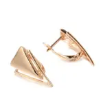 Kinel-pendientes colgantes brillantes para mujer, aretes triangulares simples de oro rosa 585, joyería fina diaria de alta calidad 6