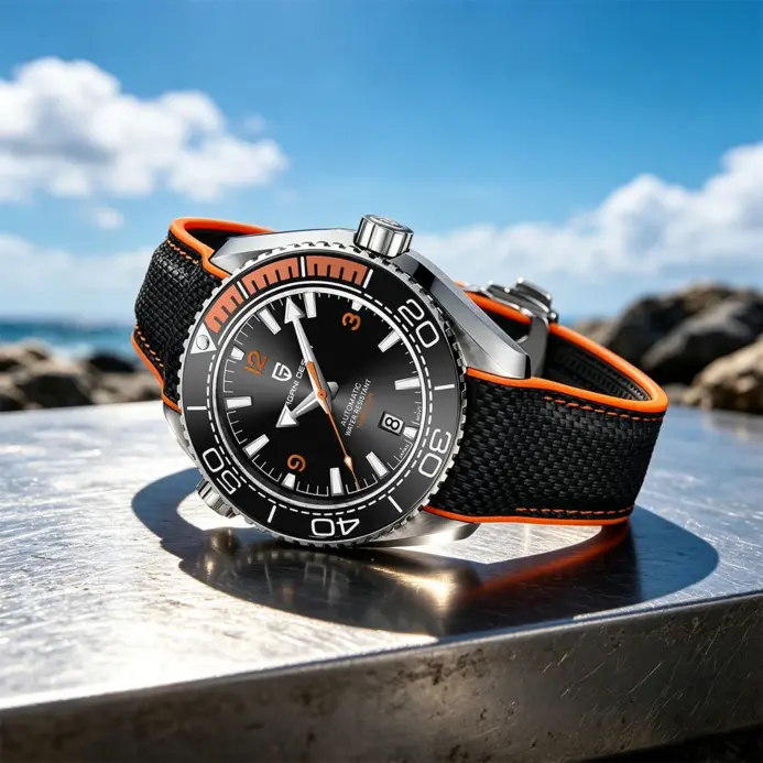 Reloj de Buceo PAGANI DESIGN, 100M Resistente al Agua, Automático, Mecánico, Deportivo, con Correa de Goma, Esfera Luminosa, para Actividades al Aire Libre 1