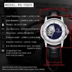 PAGANI DESIGN-reloj mecánico para hombre, 41MM, 10bar, resistente al agua, Japón NH39A, automático, movimiento, cristal de zafiro, correa de cuero 2