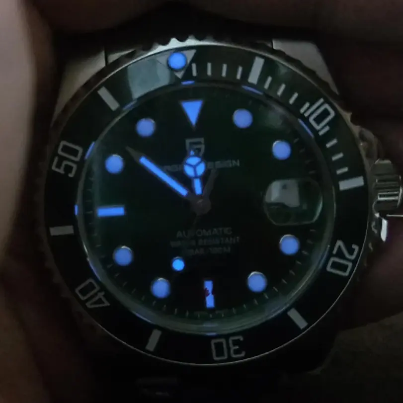 Reloj Automático para Hombre PAGANI Design PD1639, Esfera de 43 mm, Bisel de Cerámica, NH35A / MIYOTA 8215, Reloj de Pulsera Mecánico de Zafiro, Resistente al Agua 6