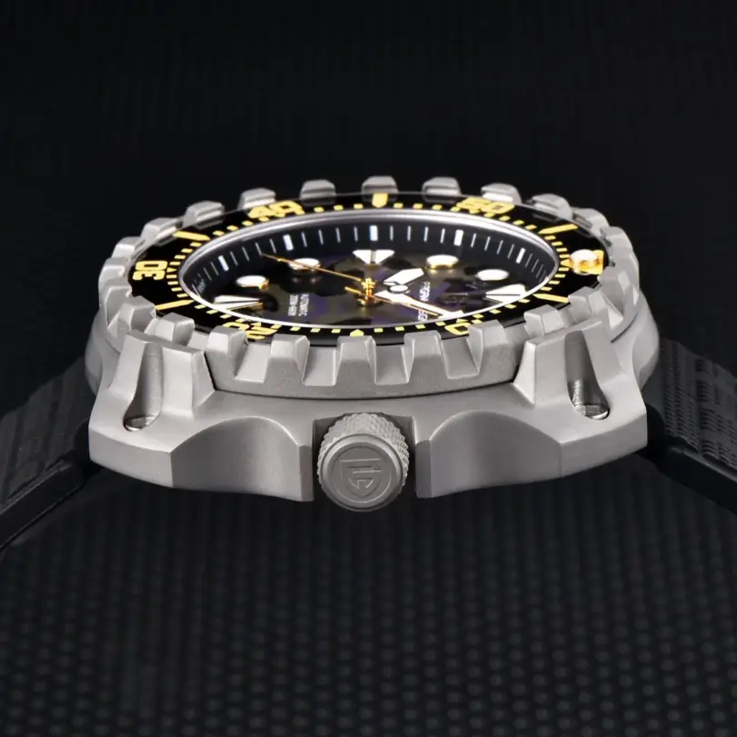 Reloj mecánico PAGANI DESIGN para hombre, esfera hueca de camuflaje militar NH35 Movt zafiro, reloj de pulsera automático resistente al agua de 200m 6