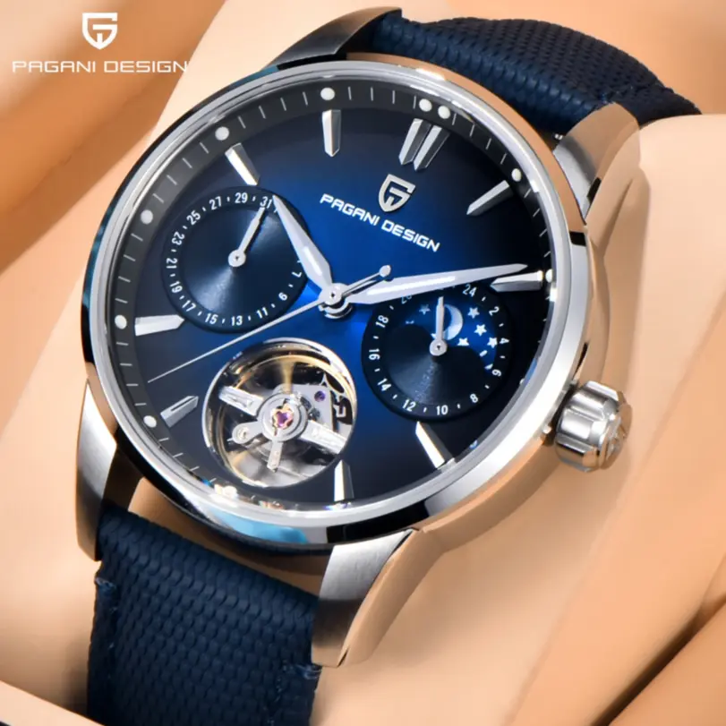 Reloj Mecánico para Hombre PAGANI DESIGN 2026 E3255Y 41mm Cristal de Zafiro Acero Inoxidable Calendario Resistente al Agua Reloj Hombre 3