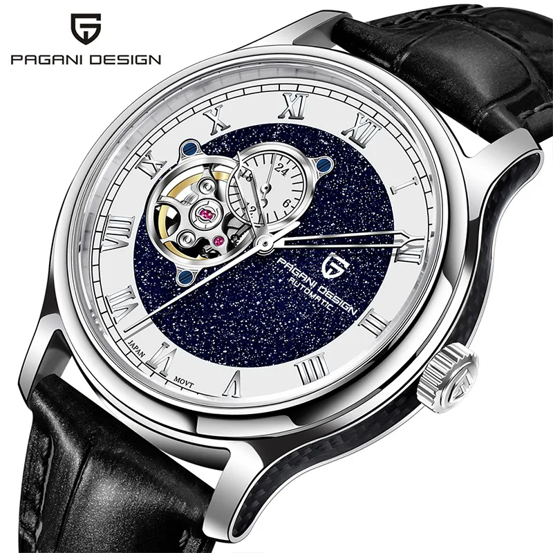 PAGANI DESIGN-reloj mecánico para hombre, 41MM, 10bar, resistente al agua, Japón NH39A, automático, movimiento, cristal de zafiro, correa de cuero 1 PAGANI DESIGN-reloj mecánico para hombre, 41MM, 10bar, resistente al agua, Japón NH39A, automático, movimiento, cristal de zafiro, correa de cuero 1
