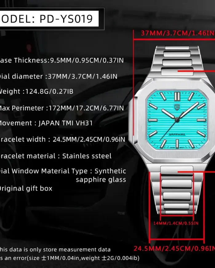 Reloj de Cuarzo para Hombre PAGANI DESIGN 2026, Marca de Alta Gama, Cristal de Zafiro con Revestimiento AR, Reloj de Negocios, Luminoso, con Movimiento Japonés VH31 2
