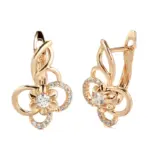 Kinel Trend-pendientes colgantes de circonita Natural para mujer, flor hueca bonita, Color oro rosa 585, joyería diaria creativa a la moda para chicas 6
