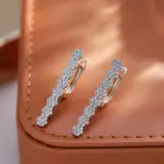 Pendientes largos Kinel geométricos repleto de circonita Natural para mujer, moda 585, pendiente de gota de Color oro rosa, joyería diaria de alta calidad 5